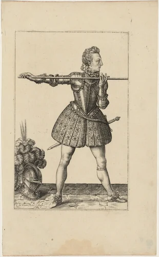 Prince Henry With the Pike by William Hole, print, 1612