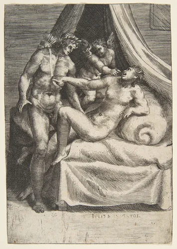 Apollo and Daphne, from "The Loves of the Gods" by Giulio Bonasone, print, 1526-1536