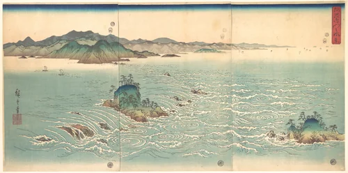 The Whirlpools of Awa by Utagawa Hiroshige (歌川広重), print, 1857