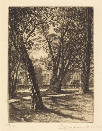 Kensington Gardens (The Small Plate) by Francis Seymour-Haden, print, 1859