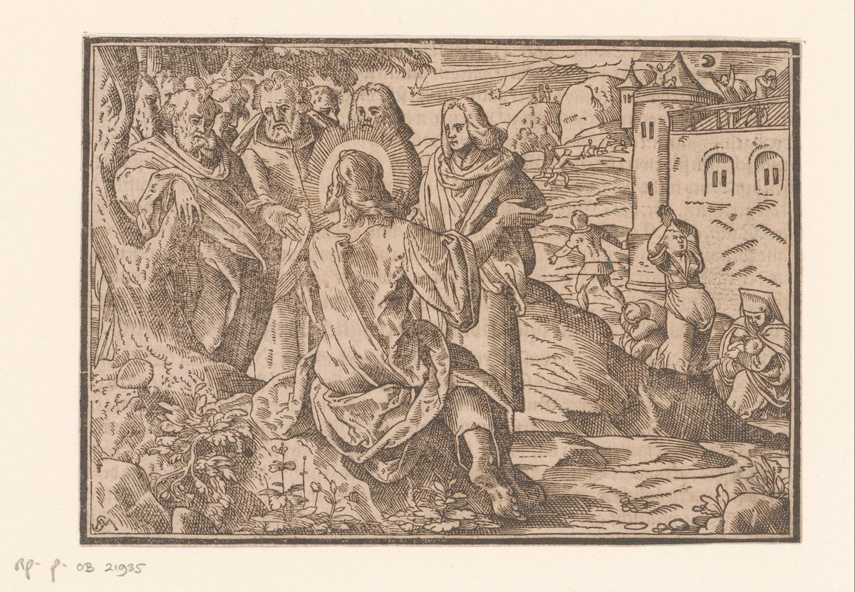 Christus voorspelt de val van Jerusalem by anonymous, print, 1625