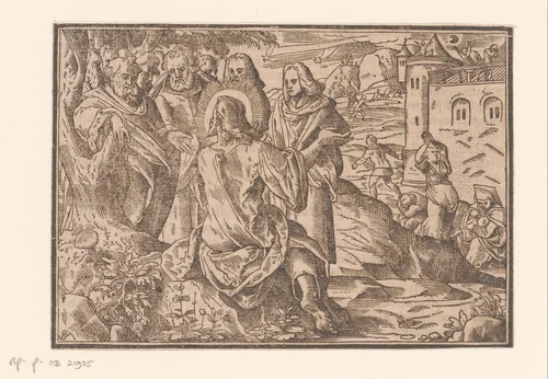 Christus voorspelt de val van Jerusalem by anonymous, print, 1625
