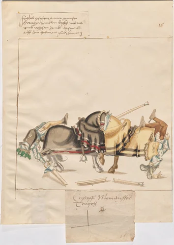 German Joust of Peace by German 16th Century, drawing, 1515