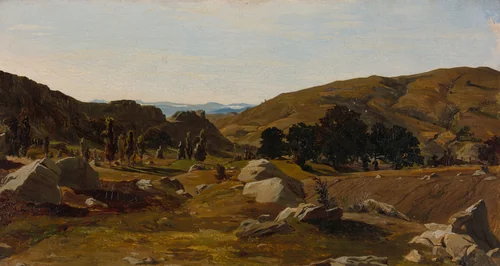Landscape near Chiusi, Tuscany by Alexandre Desgoffe, painting, 1841