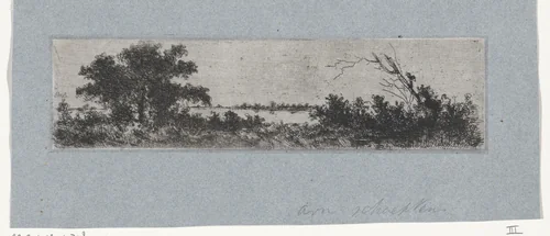 Waterrijk landschap by Arnoud Schaepkens, print, 1831-1904