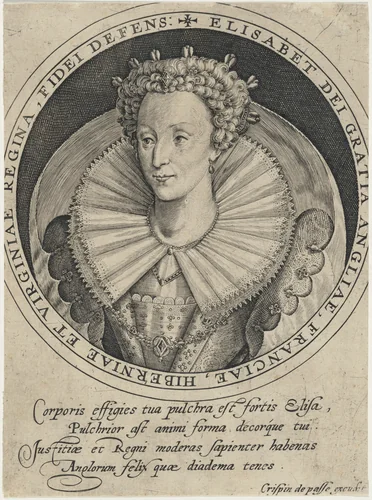 Elizabeth, Queen of England by Crispijn van de Passe I, print, 1565-1637