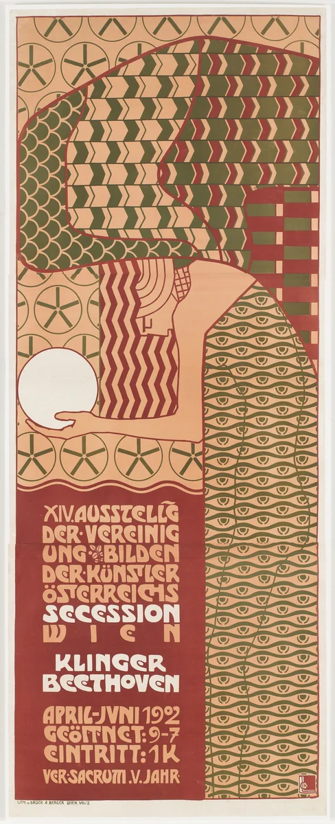 Poster for the 14th Secession exhibition, Vienna by Alfred Roller, design, 1902