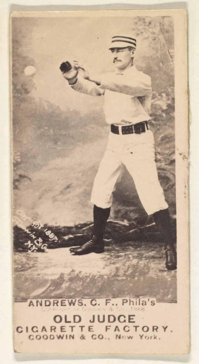 George Edward "Ed" Andrews, Center Field, Philadelphia, from the Old Judge series (N172) for Old Judge Cigarettes by Goodwin & Company, photograph, 1888