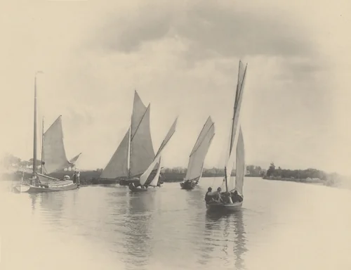 A Sailing Match at Horning by Peter Henry Emerson, photograph, 1885