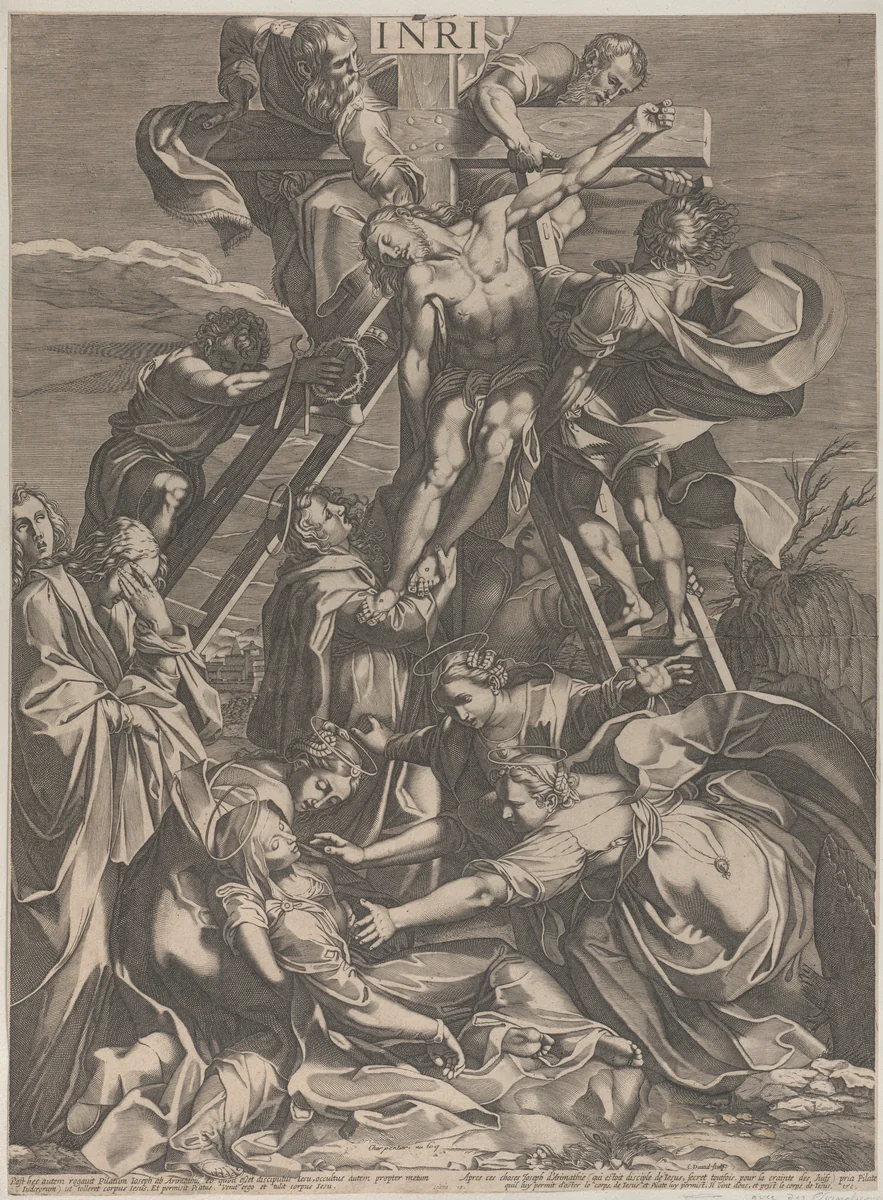 The Descent from the Cross by Charles David, print, 1615-1631