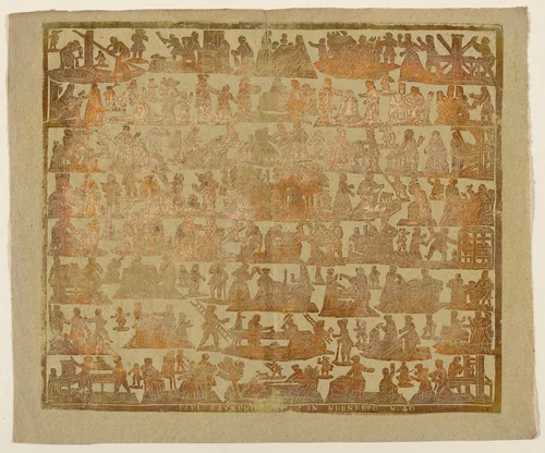 Endpaper with Scenes of the Trades by Paul Reimund, print, 1800