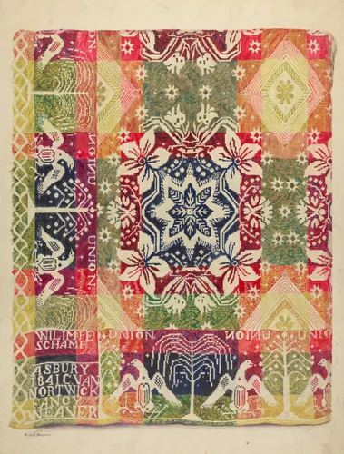 Double Faced Blanket by Edith Magnette, index of american design, 1935-1942