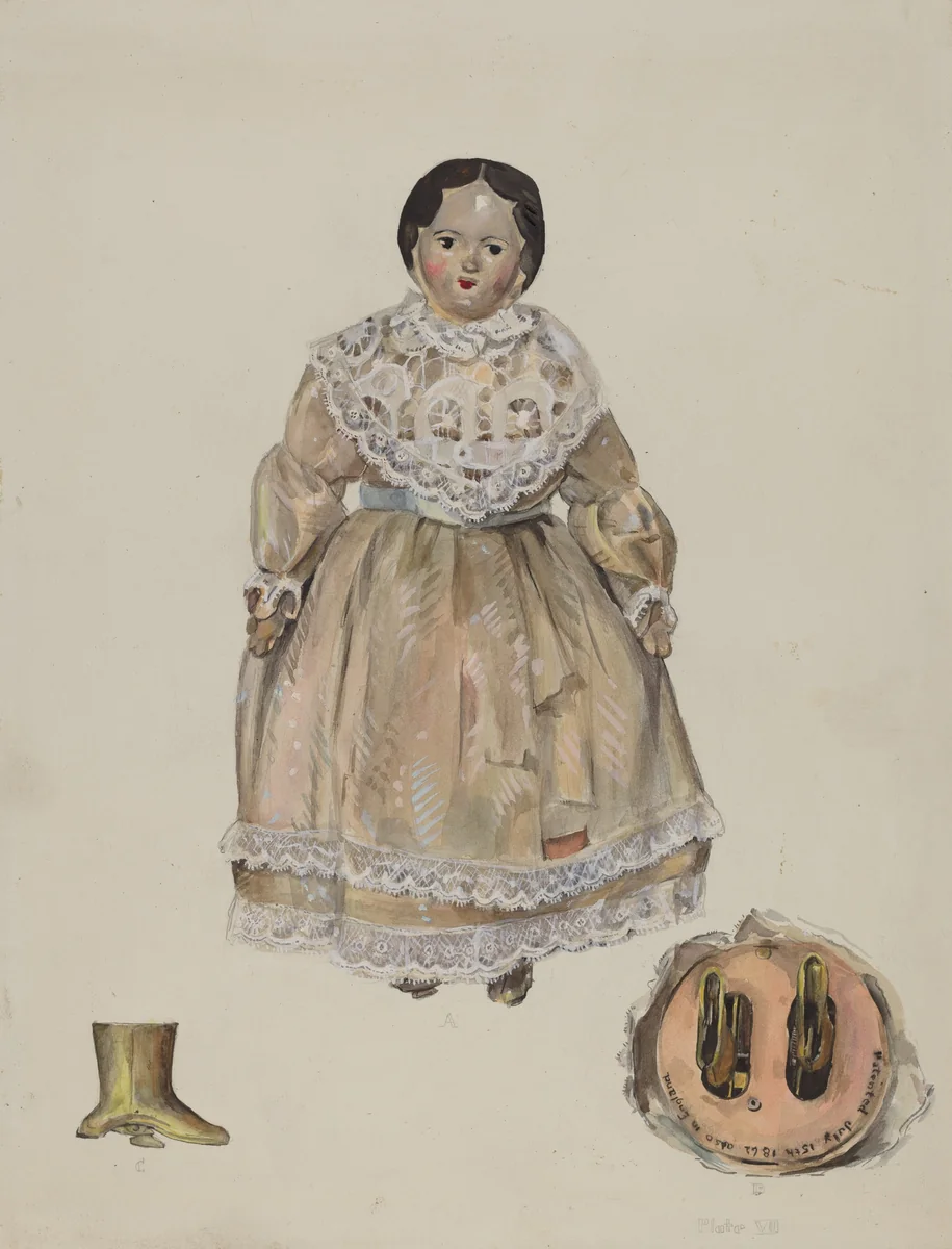 Walking Doll by Jane Iverson, index of american design, 1936