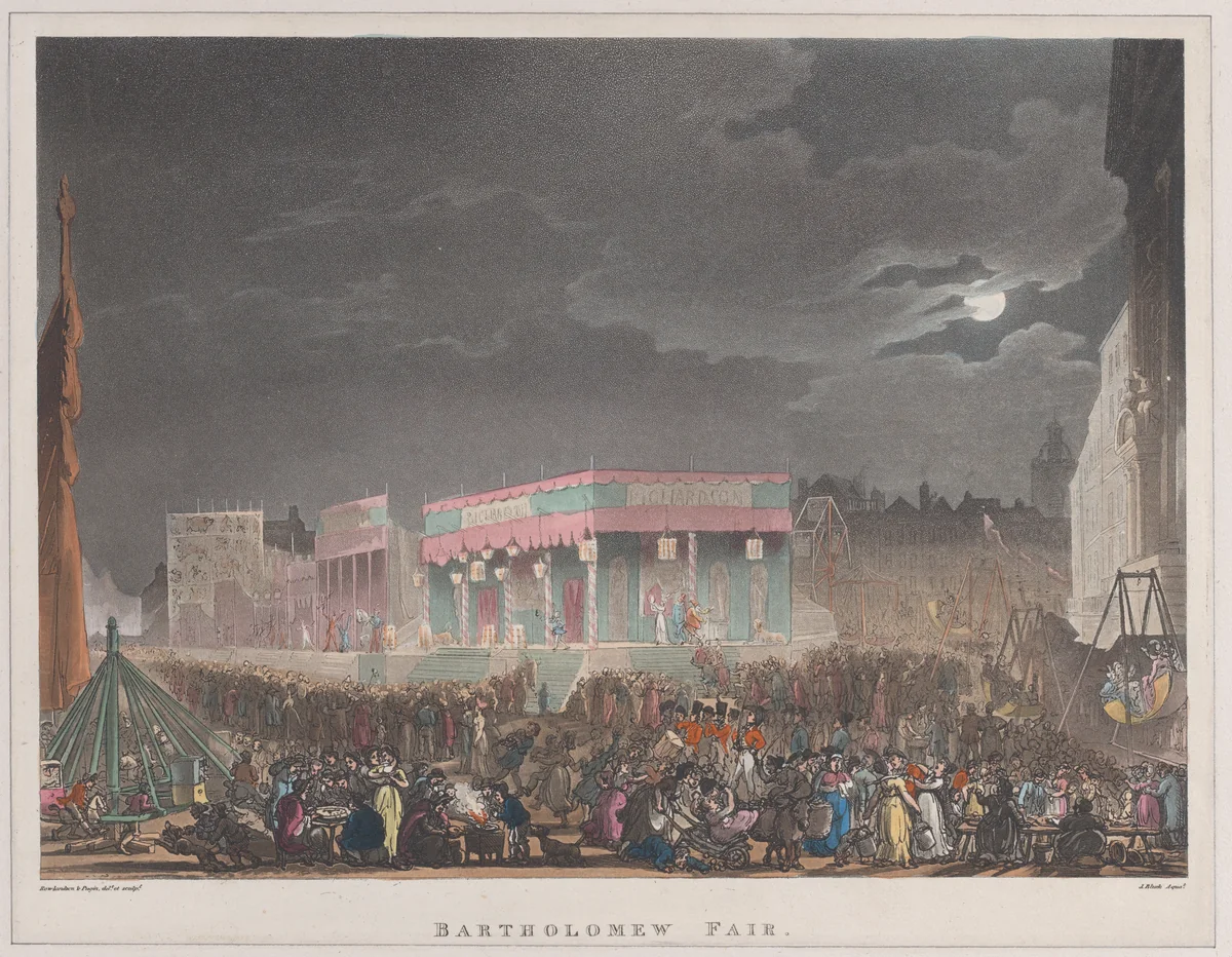 Bartholomew Fair by Thomas Rowlandson, print, 1808