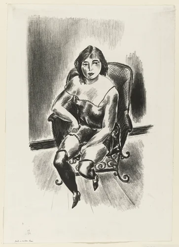 Girl in a Wicker Chair by Yasuo Kuniyoshi, print, 1927