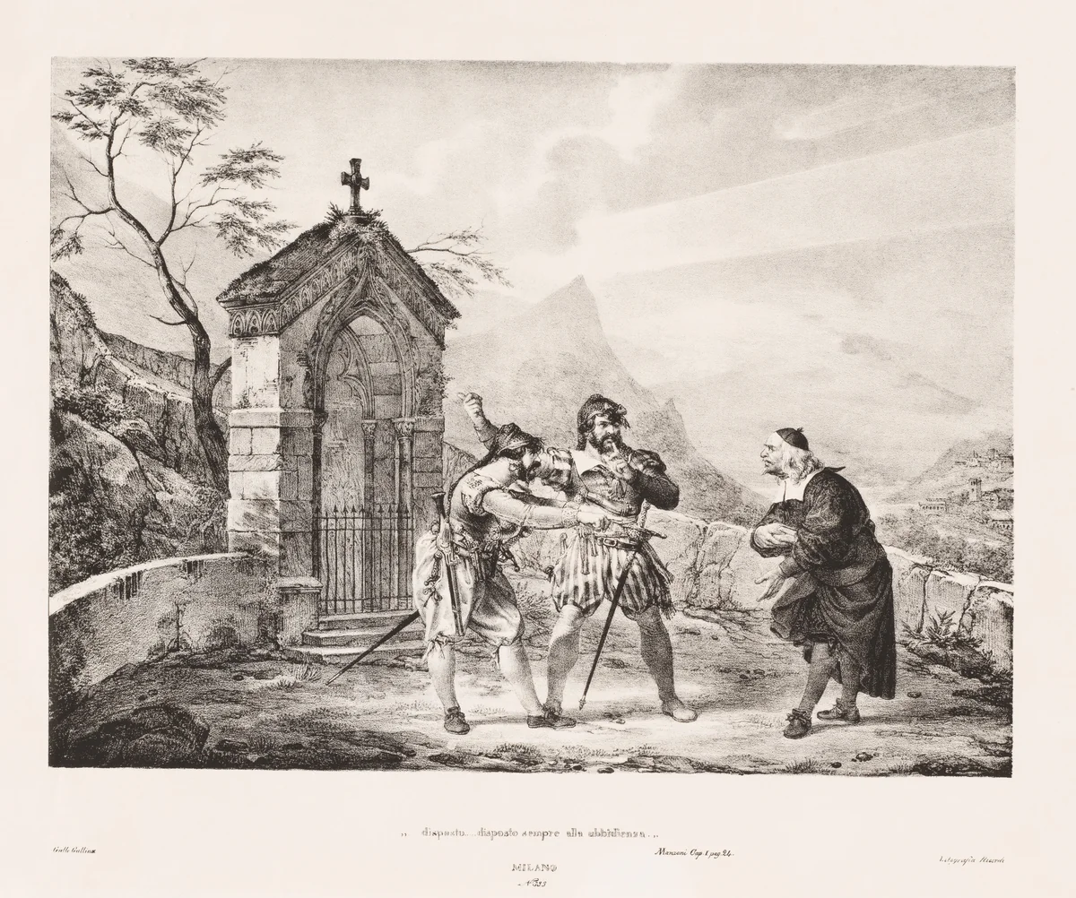 "...disposto...disposto sempre all'ubbidienza" (Always Ready to Obey) by Gallo Gallina, print, 1828-1830