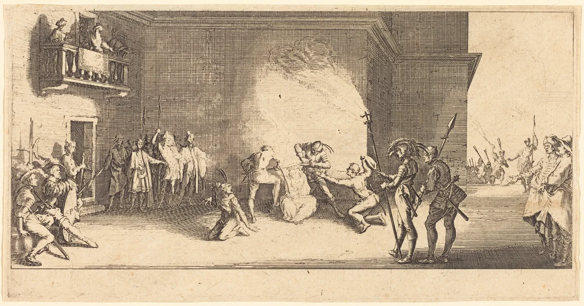 The Crowning with Thorns by Jacques Callot, print, 1618