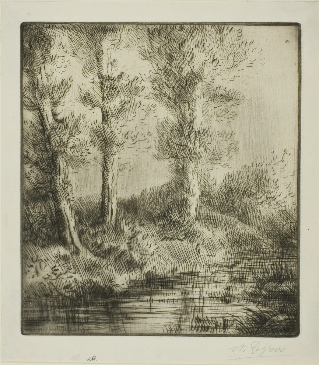 Banks of the Saint-Pré by Alphonse Legros, print, 1880-1890