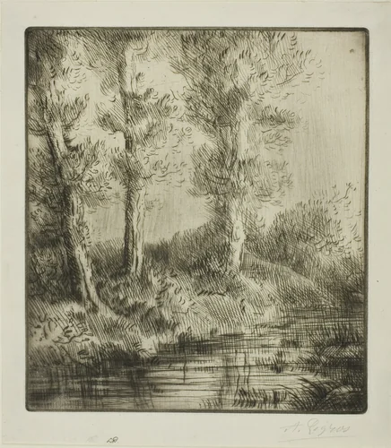 Banks of the Saint-Pré by Alphonse Legros, print, 1880-1890