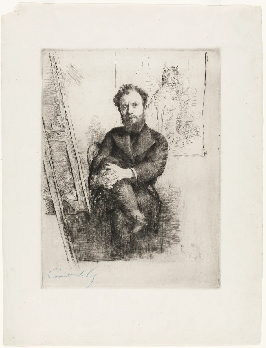 Portrait of Vicomte Ludovic Napoléon Lepic by Marcellin Gilbert Desboutin, print, 1876
