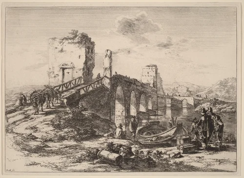 The Ponte Molle by Jan Both, print, 1615-1652