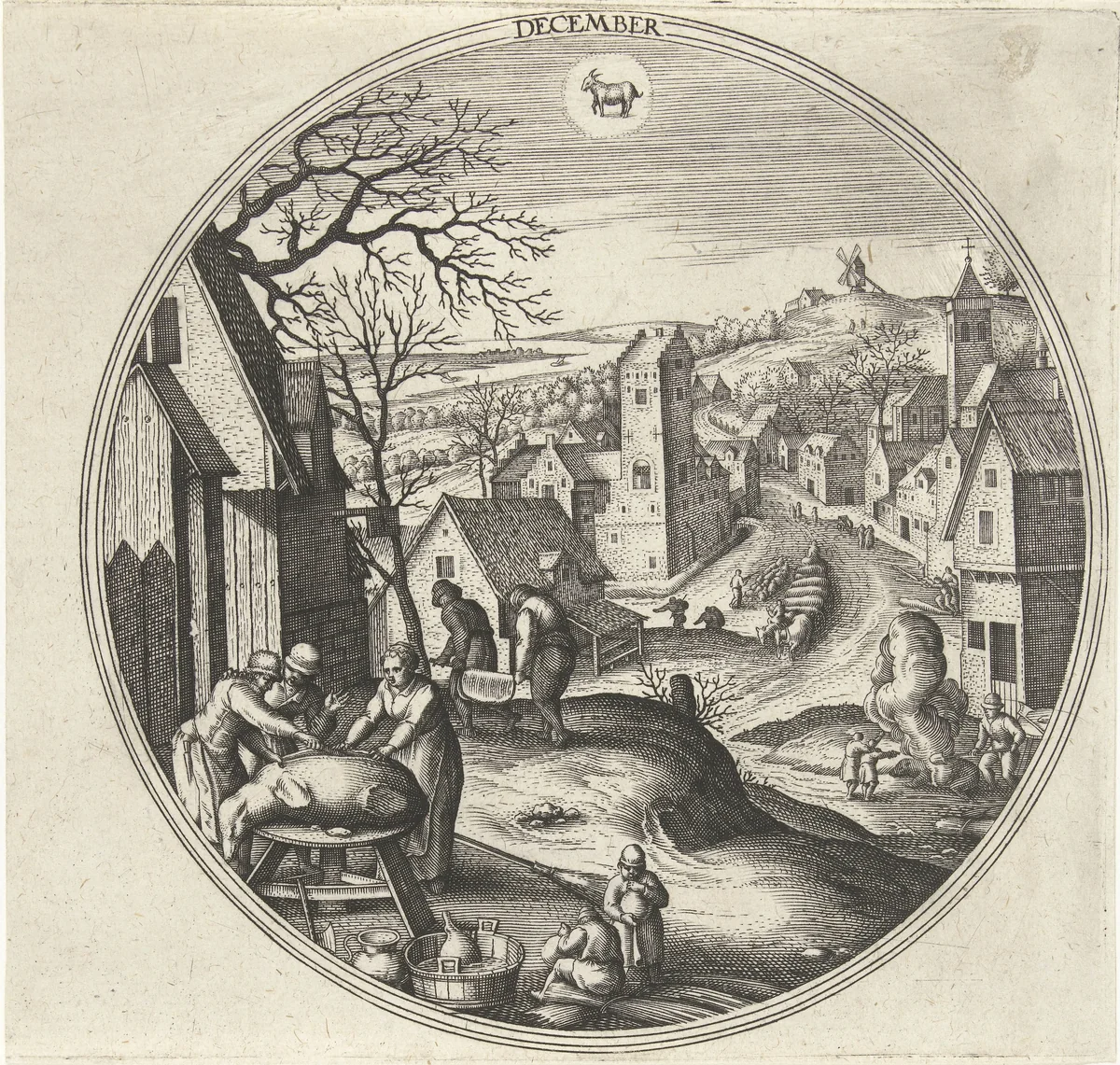 December by Adriaen Collaert, print, 1578-1582