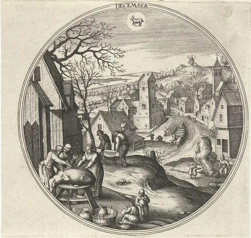 December by Adriaen Collaert, print, 1578-1582