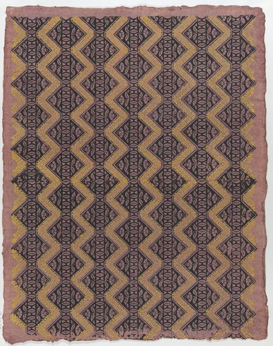 Sheet with overall floral zig zagging pattern by anonymous, print, 1775-1875