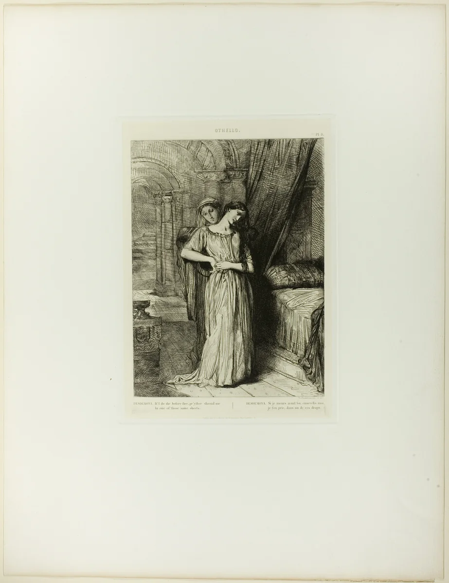 If I Do Die Before Thee, plate eight from Othello by Théodore Chassériau, print, 1844