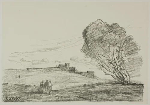 The Isolated Fort by Jean-Baptiste-Camille Corot, print, 1874