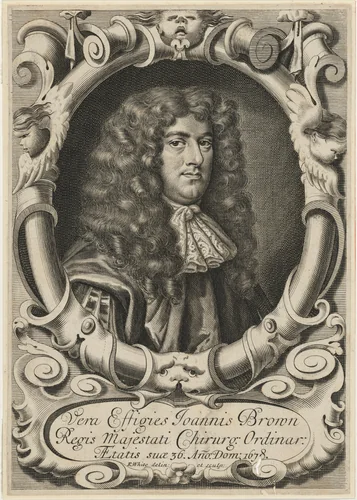 Dr. John Browne, Surgeon by Robert White, print, 1678