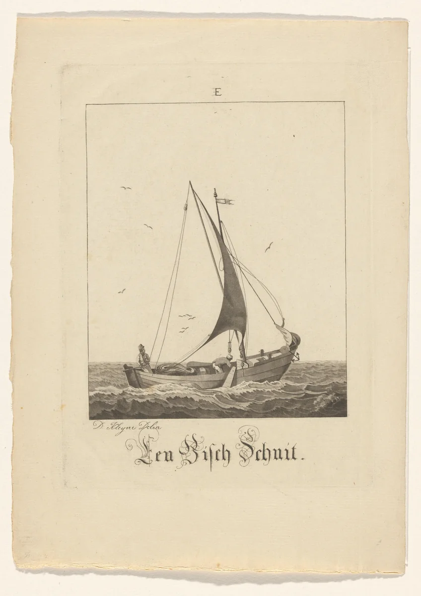 Een Visch Schuit (E) by anonymous, print, 1764-1805