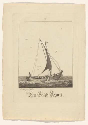 Een Visch Schuit (E) by anonymous, print, 1764-1805