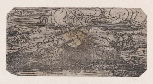 L'Homme à L'Âne (The Man with Donkey) by Rodolphe Bresdin, print, 1839-1885