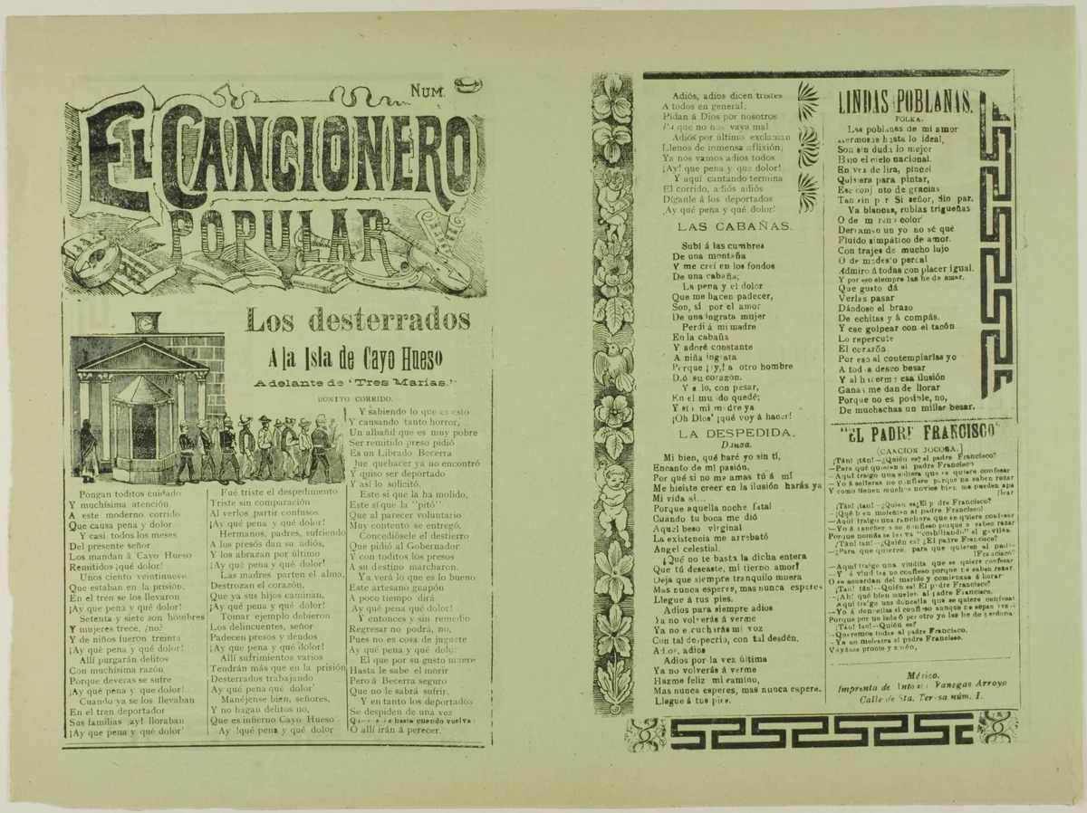 El cancionero popular, num. 9 (The Popular Songbook, No. 9) by José Guadalupe Posada, print, 1871-1913