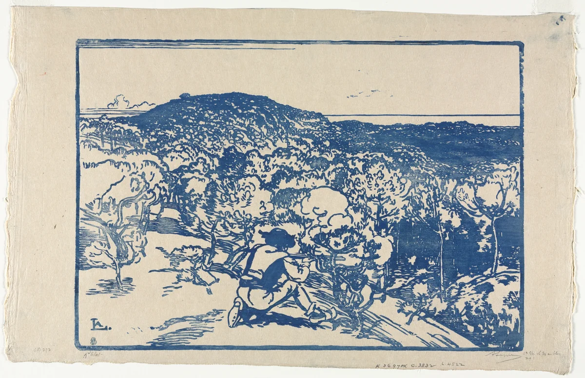 The Poacher, Dunes of Saint Jean de Mont by Auguste Louis Lepère, print, 1901