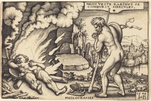 Death of Hercules by Sebald Beham, print, 1548