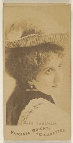 Miss Vaughan, from the Actors and Actresses series (N45, Type 1) for Virginia Brights Cigarettes by Allen & Ginter, photograph, 1885-1891