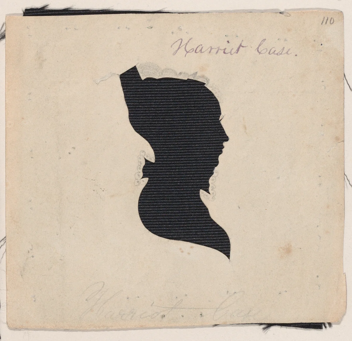 Silhouette of Harriet Case, to right by William Chamberlain, other, 1819-1829