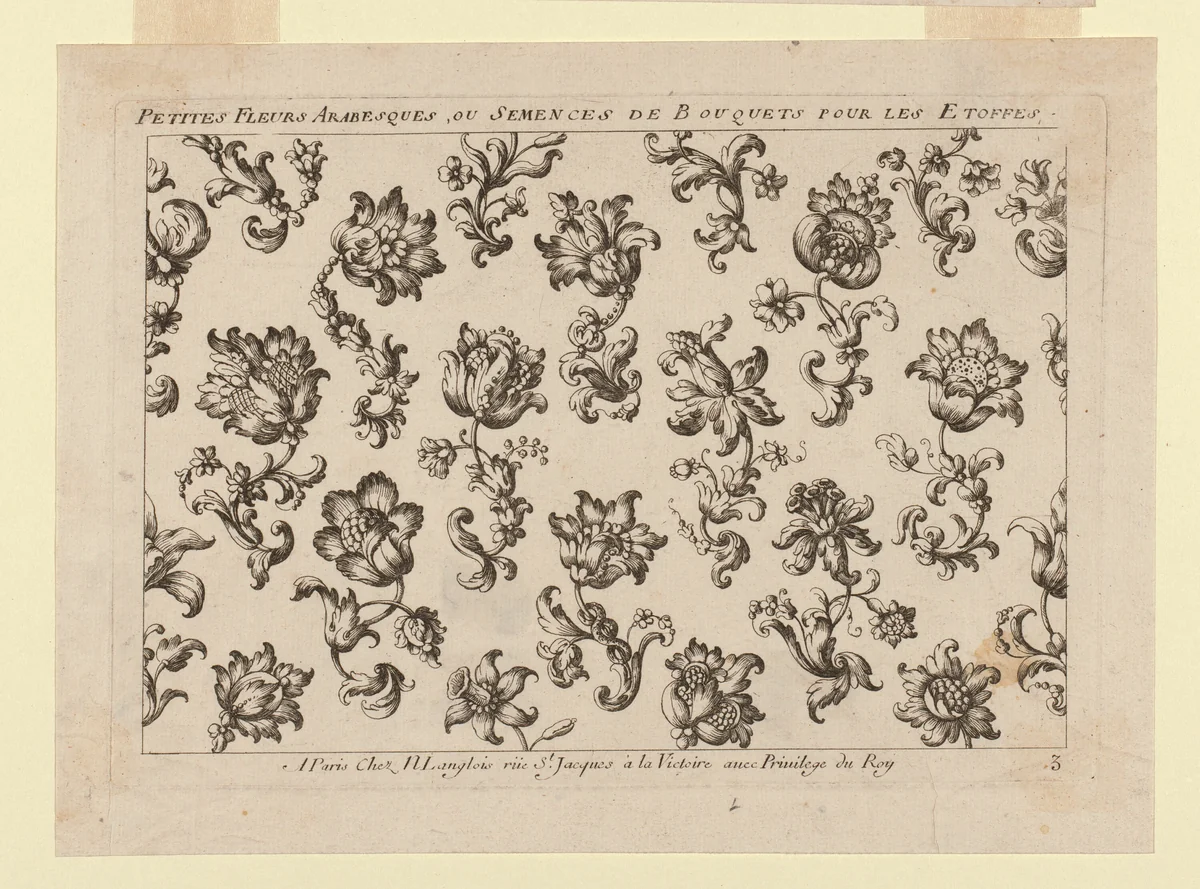 Design for an Embroidered or Woven Textile by France, Paris, textile, 1601-1700