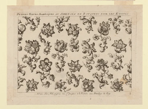 Design for an Embroidered or Woven Textile by France, Paris, textile, 1601-1700