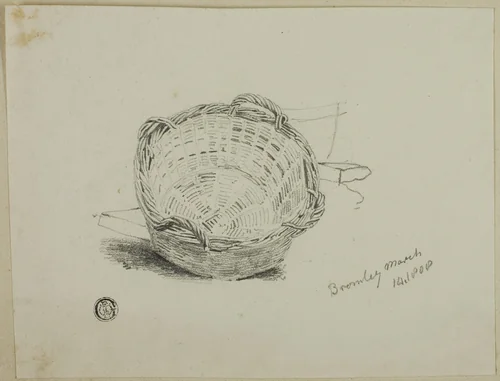 Wickerwork Washbasket by Joshua Cristall, drawing, 1808-1847