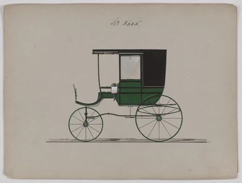 Design for 4 seat Rockaway, no. 3605 by Brewster & Co., drawing, 1880