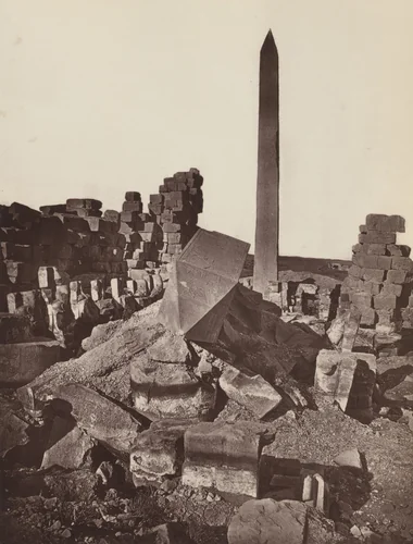 Smaller Court with the Obelisk of Thothmes by William de Wiveleslie Abney, photograph, 1876