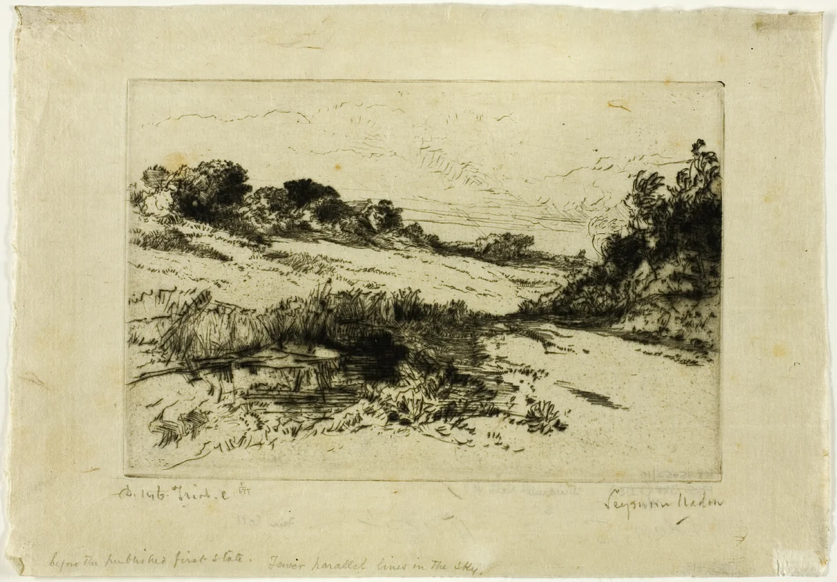 Windmill Hill, No. I by Francis Seymour-Haden, print, 1877