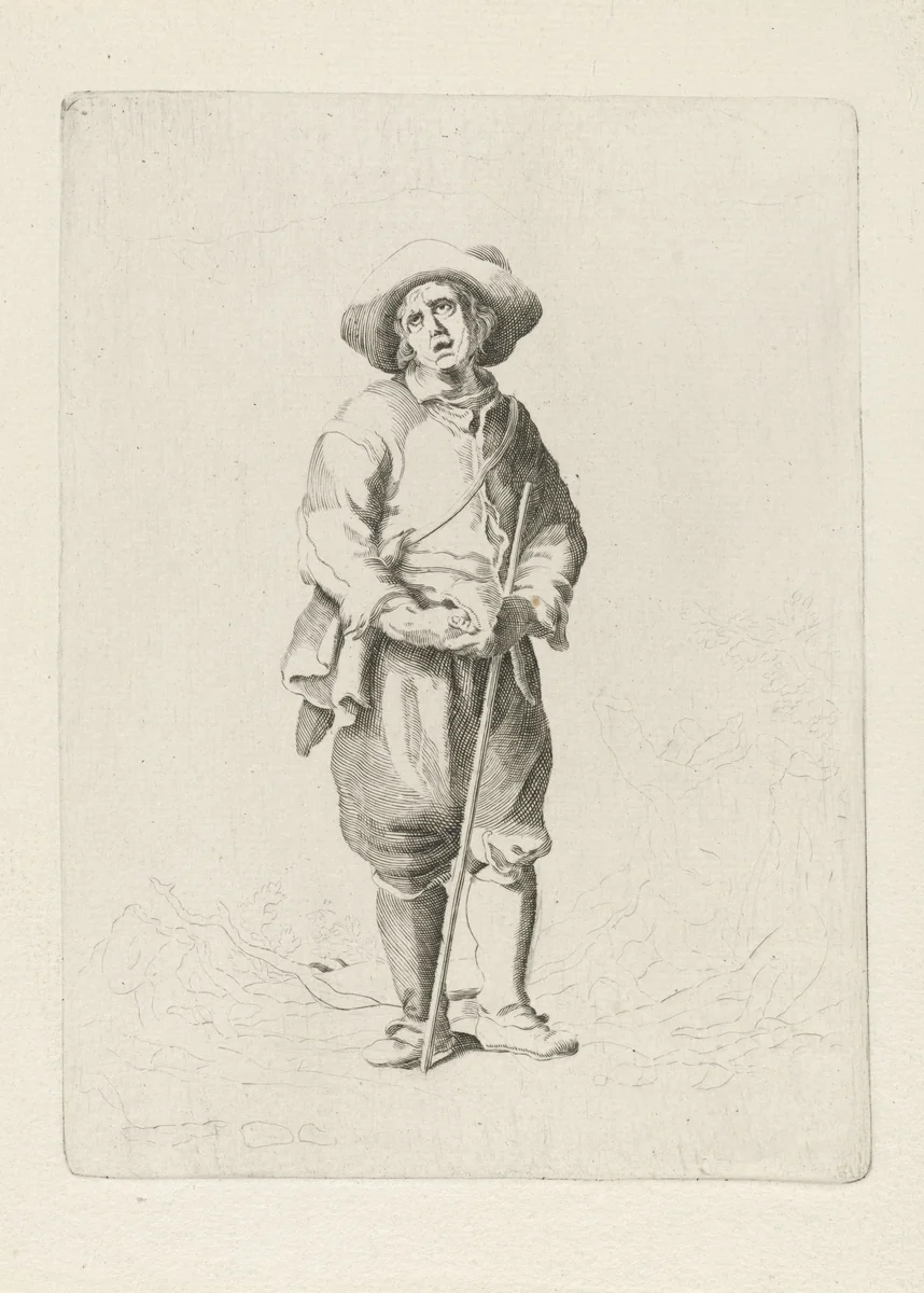 Staande herder by Pieter de Mare, print, 1768-1796