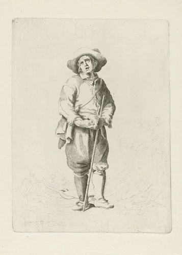 Staande herder by Pieter de Mare, print, 1768-1796
