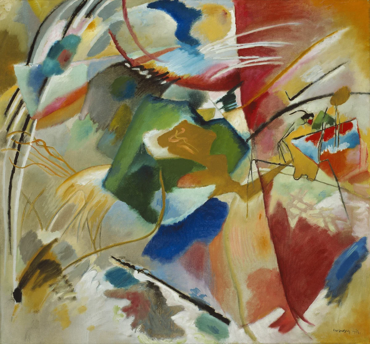 Painting with Green Center by Wassily Kandinsky, painting, 1913