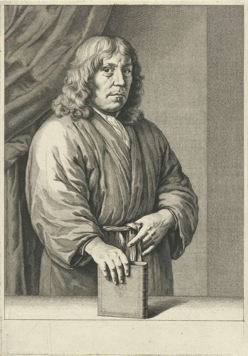 Portret van Petrus van Staveren by Jan van Munnickhuysen, print, 1664-1721