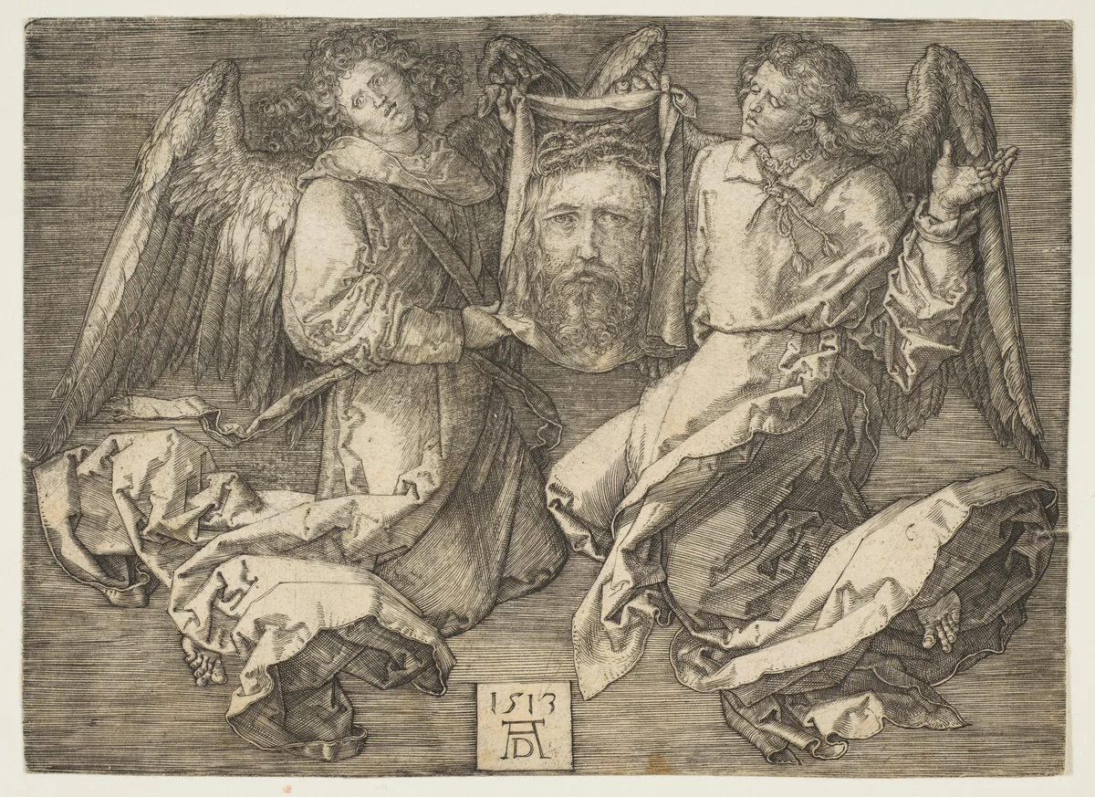 Sudarium Held by Two Angels by Albrecht Dürer, print, 1513